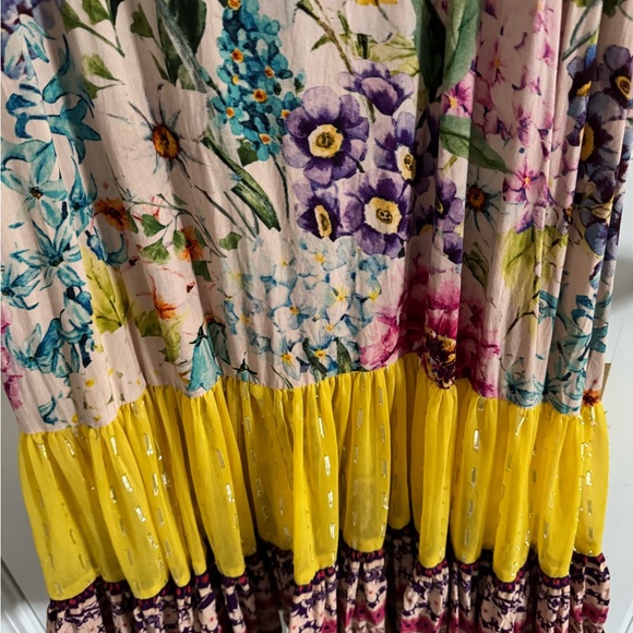 Aratta Floral Dress with Yellow Trim - Picture 6 of 6